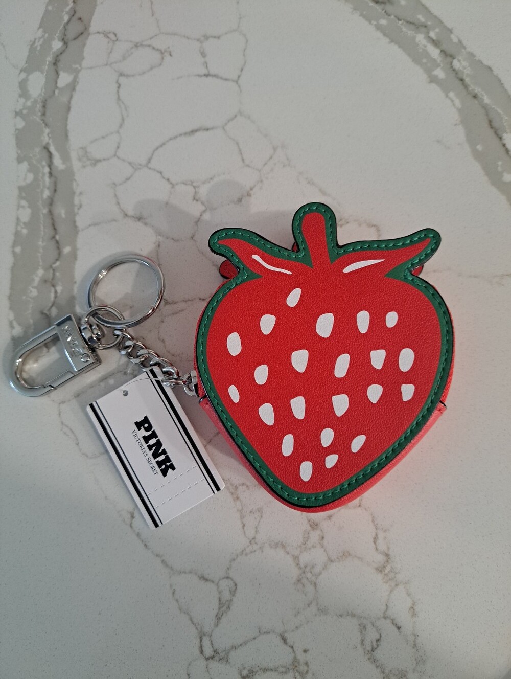 Pink keychain/coin purse - New